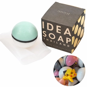 IE-DA Natural Soap Bar with Po-ke-Monster Ball 3D Character - Handmade Artisanal Soap for Face & Body - Floral Scent - Includes Exfoliating Mesh Bag & Gift Box, Perfect for Gifting - Thailand Made