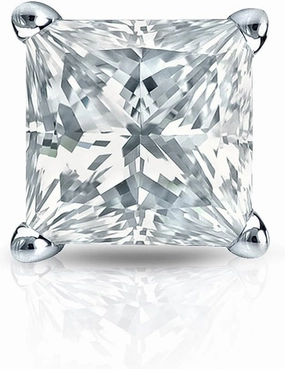 IGI CertifiedPlatinum 4-Prong Basket Princess-Cut Diamond SINGLE STUD Earring (1 cttw, H-I, SI2-I1) SB