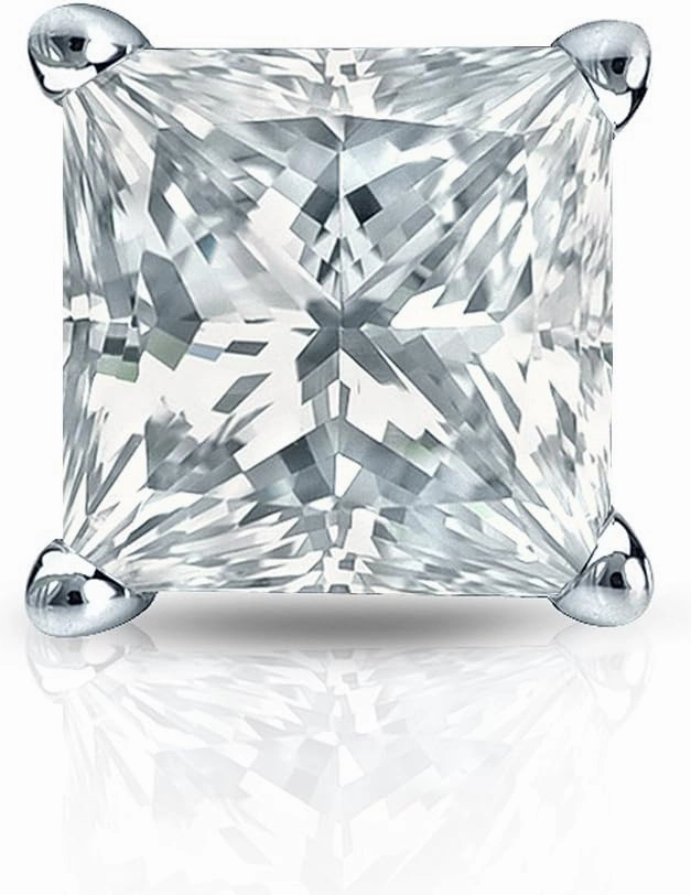 IGI CertifiedPlatinum 4-Prong Basket Princess-Cut Diamond SINGLE STUD Earring (1 cttw, H-I, SI2-I1) SB