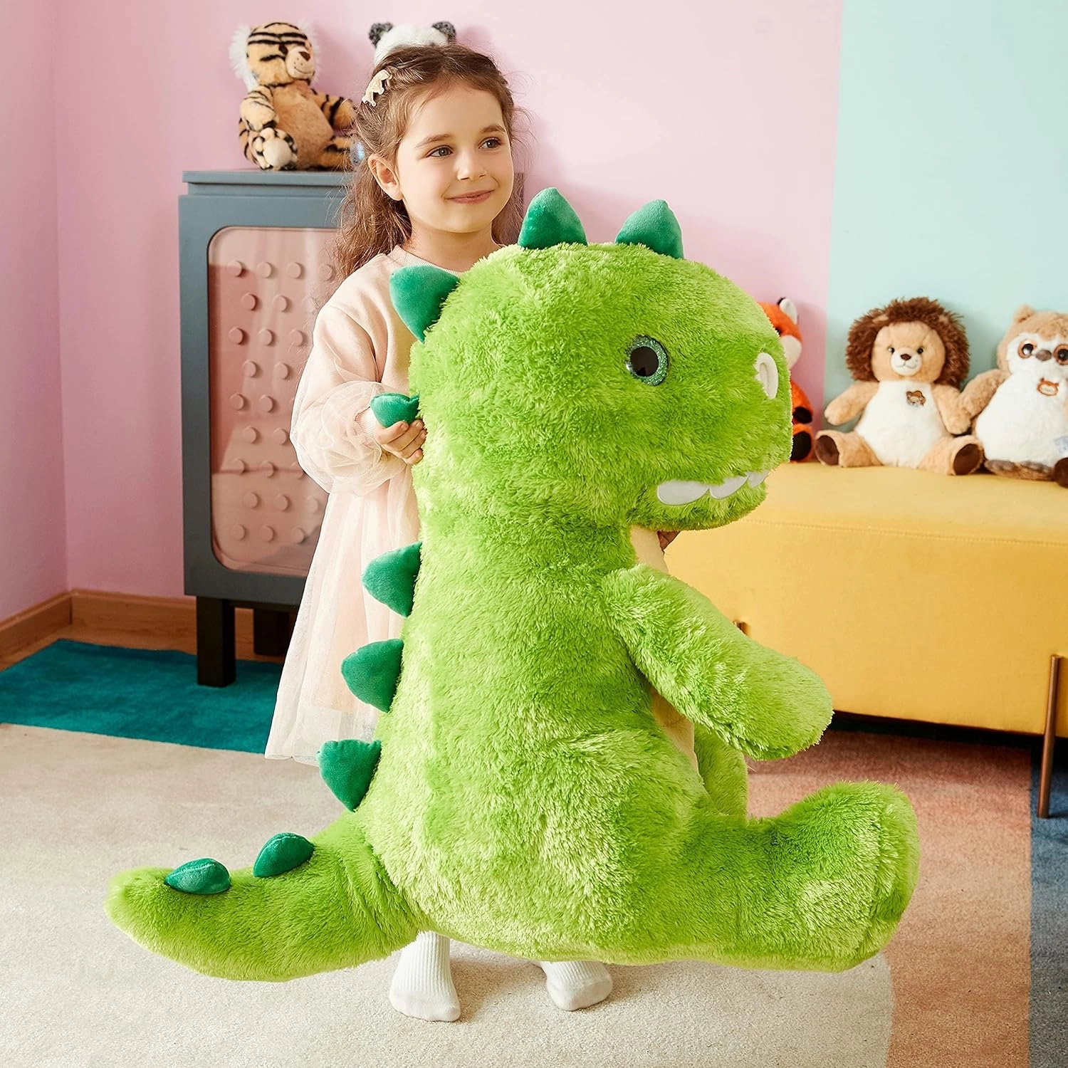 IKASA Large Dinosaur Stuffed Animal Plush Toy,Giant T-Rex Cute 23" Jumbo Soft Toys,Huge Big Size Fluffy Plushy Fat Plushie,Gifts for Kids
