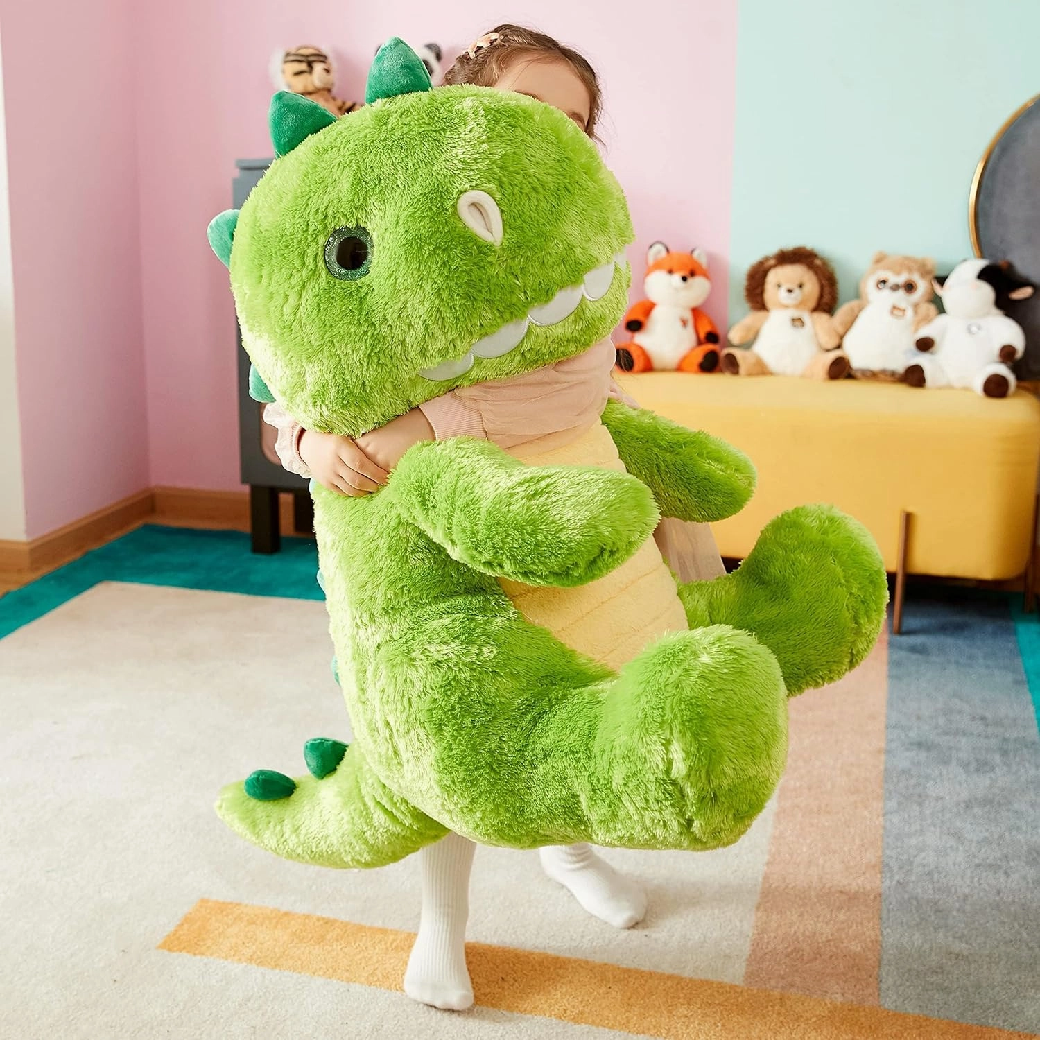 IKASA Large Dinosaur Stuffed Animal Plush Toy,Giant T-Rex Cute 23" Jumbo Soft Toys,Huge Big Size Fluffy Plushy Fat Plushie,Gifts for Kids