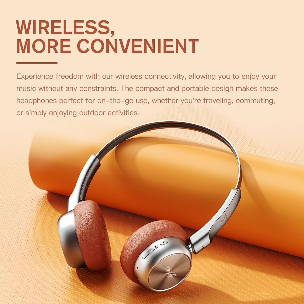 iKF R1 Wireless Retro Headphones | Bluetooth V 5.3 | 60 Hours Playtime | APP Custom Sound | Game Mode | Noise Isolation | Built-in Microphone | Throwback 80s 90s Design | Brown