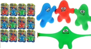 JA-RU Stretchy Guy Toy (12 Units Assorted) Red, Blue or Green Squishy Stretchy Fidget Toy for Kids. Stress Relief Toy. Bulk Party Favors, Classroom Prizes for Middle School. 3410-12p