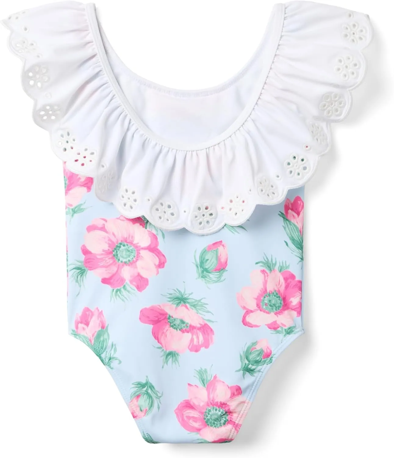 Janie and Jack Girls' Floral Eyelet One-Piece Swim (Toddler/Little Big Kid)