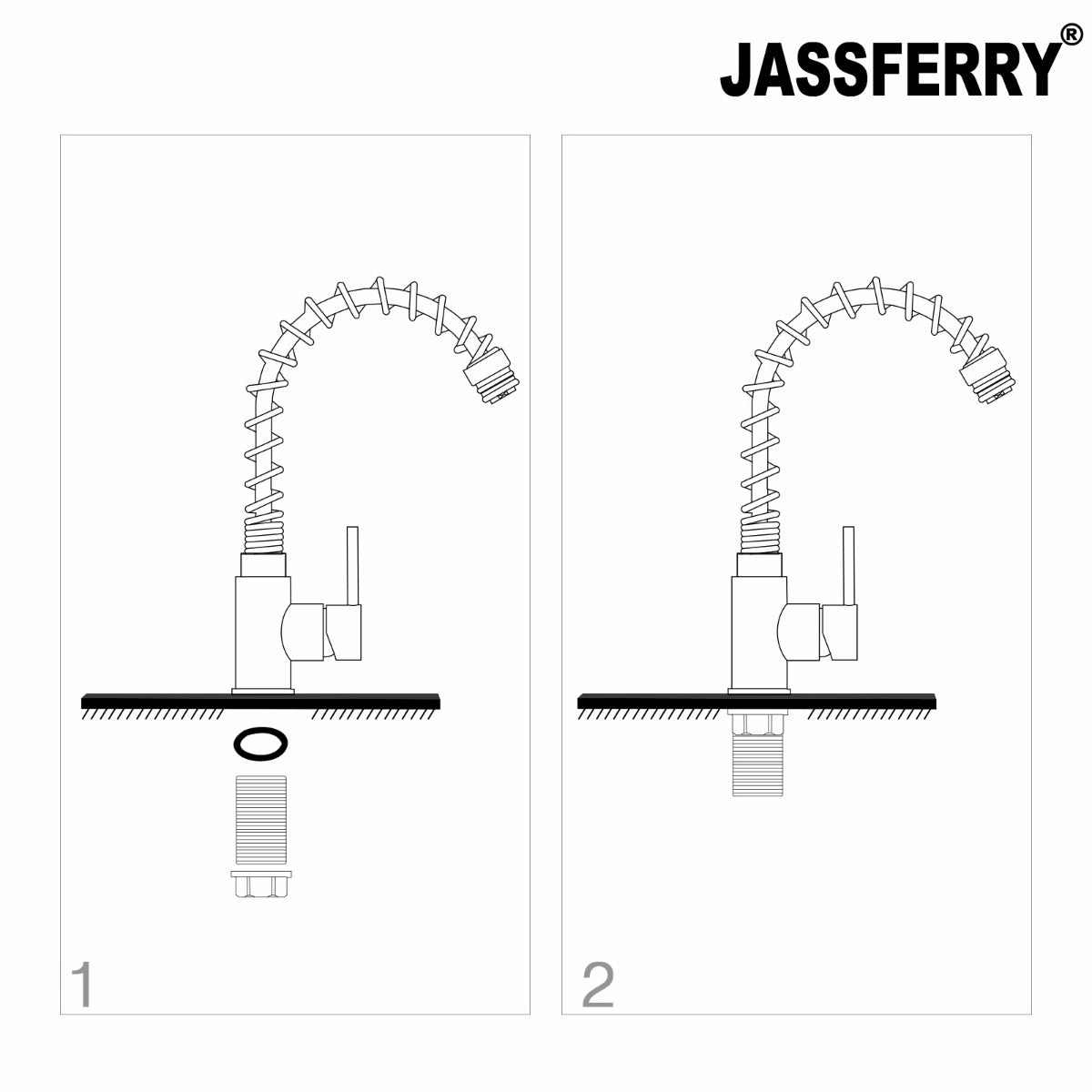 JASSFERRY New Single Lever Flexible Spring Kitchen Sink Mixer Tap Swivel Spout -81080