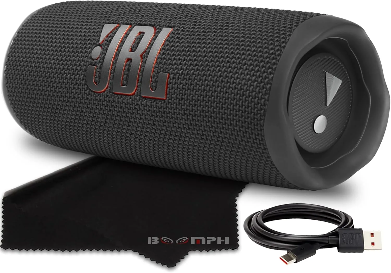 JBL Flip 6 Portable Bluetooth Wireless Speaker, IP67 Waterproof and Dustproof Built-in Battery - Black - Boomph's Comprehensive Ultimate Performance Cloth Solution for Your On-The-Go Sound Experience