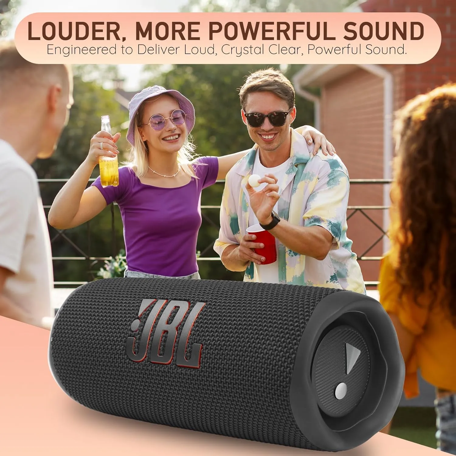 JBL Flip 6 Portable Bluetooth Wireless Speaker, IP67 Waterproof and Dustproof Built-in Battery - Black - Boomph's Comprehensive Ultimate Performance Cloth Solution for Your On-The-Go Sound Experience