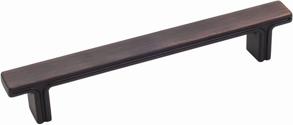 Jeffrey Alexander 867-128DBAC Anwick 6-3/8" L Rectangle Cabinet Pull - 128 mm Center-to-Center in Brushed Oil Rubbed Bronze