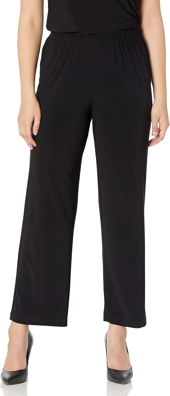 Jessica Howard Women's Petite 3 Piece 3/4 Sleeve Drape Jackett with Cami and Pant Set