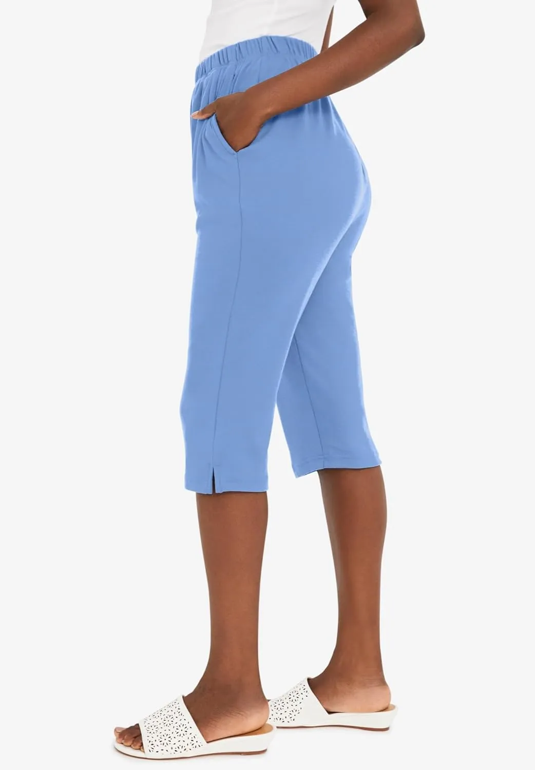 Jessica London Women's Plus Size Soft Ease Capri