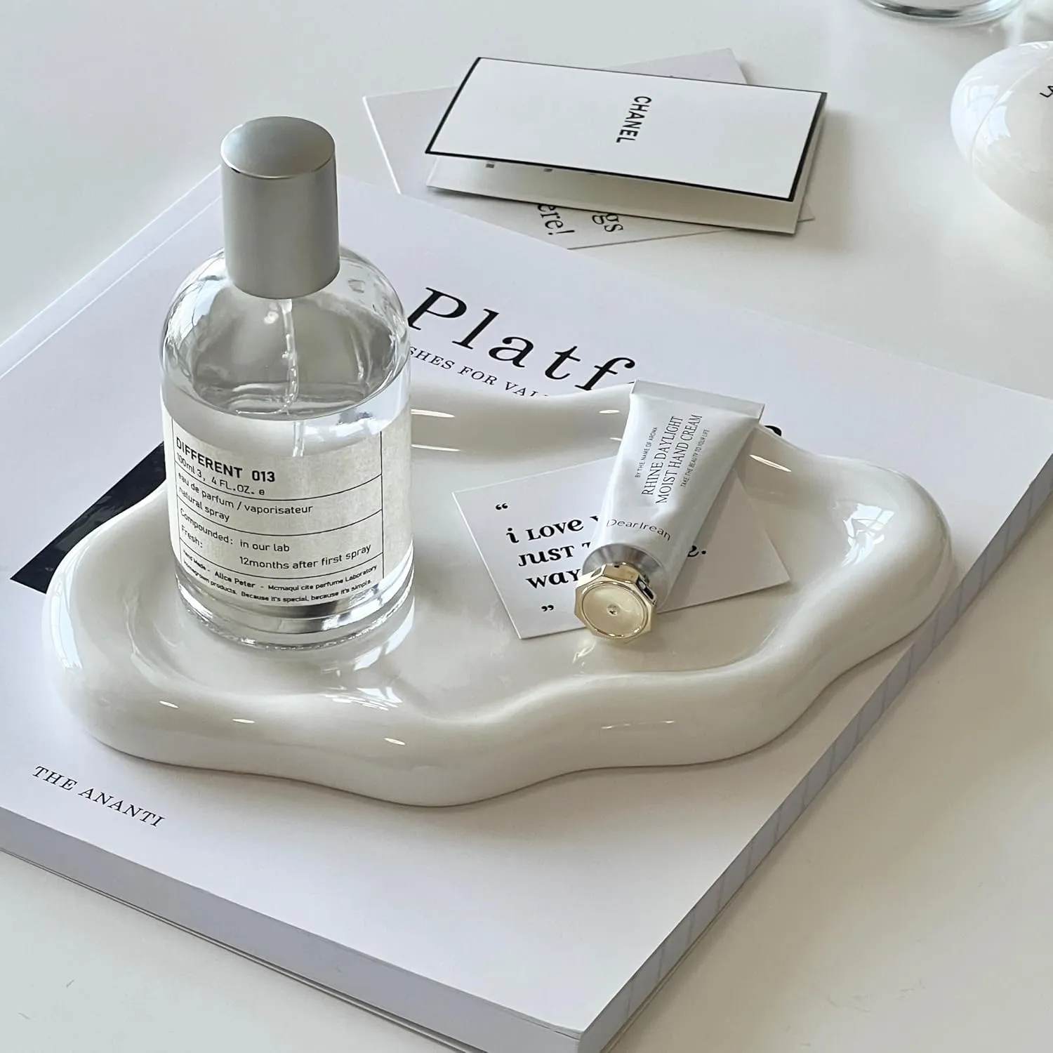 Jewelry Dish, Jewelry Tray, Trinket Tray, Ring Dish Tray, Small Key Tray, Ceramic Tray, Aesthetic Vanity Decor, Mother's Day, Christmas, Thanksgiving, Birthday Gift for Women (White)
