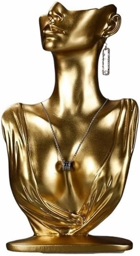 Jewelry Holder Stand Bust Necklace Display Stand Jewelry Store Counter Window Jewelry Rack Ornament Jewelry Display Stand Jewelry Display(Gold)