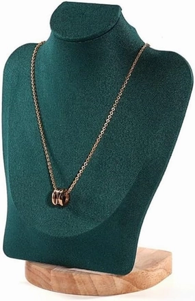 Jewelry Holder Stand Pendant Hangers Window Jewelry Arrangements Wooden Portrait Neck Racks Jewelry Store Necklace Display Racks Jewelry Display(Green)