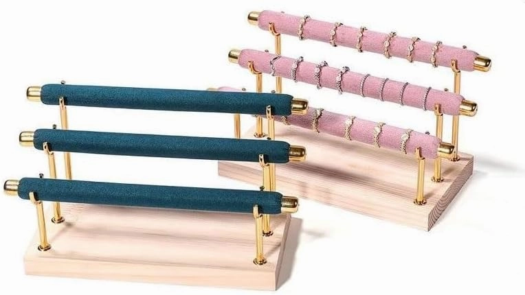 Jewelry Holder Stand Ring Display Rack Ladder Jewelry Storage Rack Jewelry Store Ring Placement Rack Jewelry Display Props Jewelry Display(Pink)