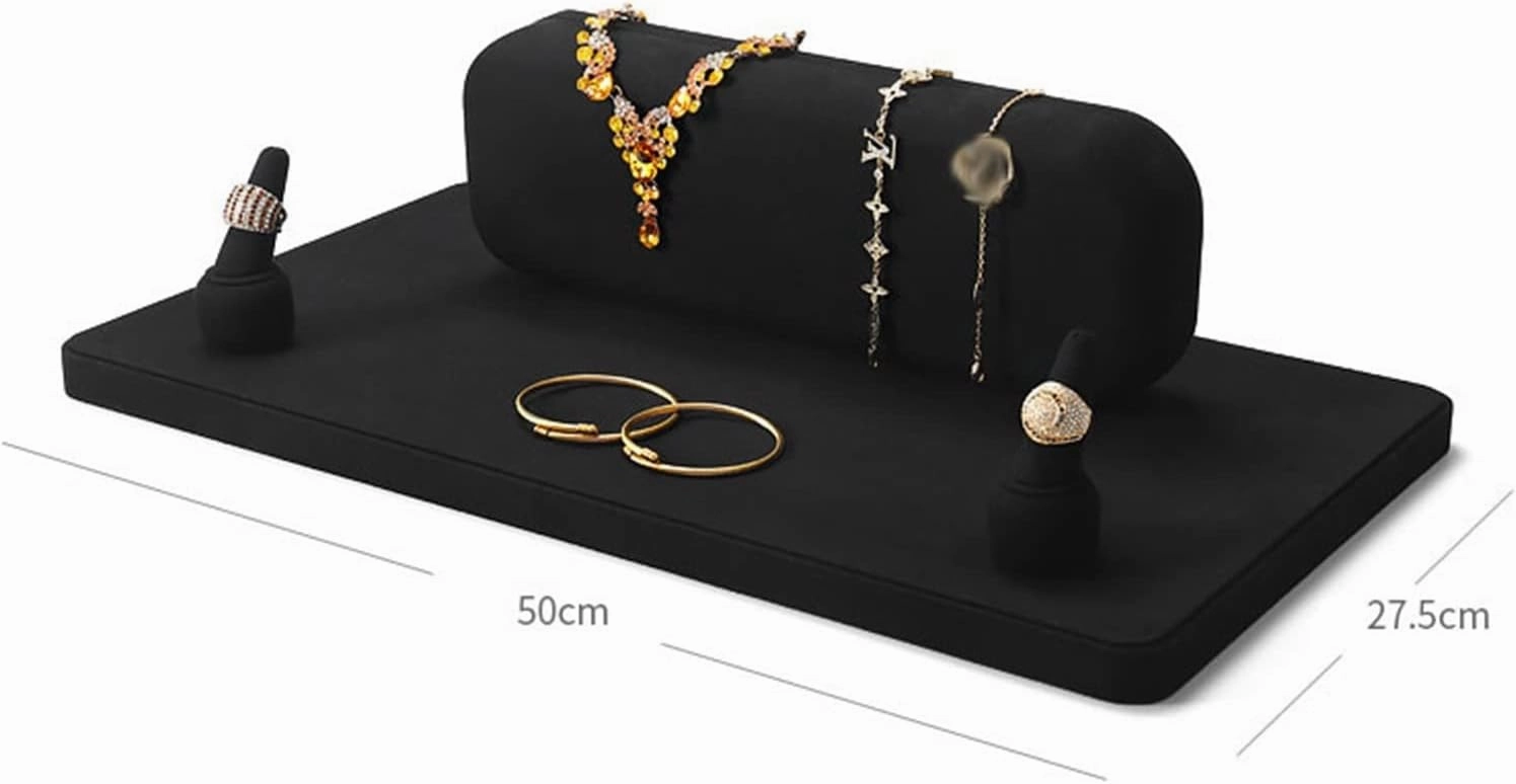 Jewelry Organizer Black Velvet Combination Bust Set for Displaying Necklaces, Bracelets, Earrings, Pendants and Rings Necklace Bust Jewelry Bust Display Stand 6pcs S