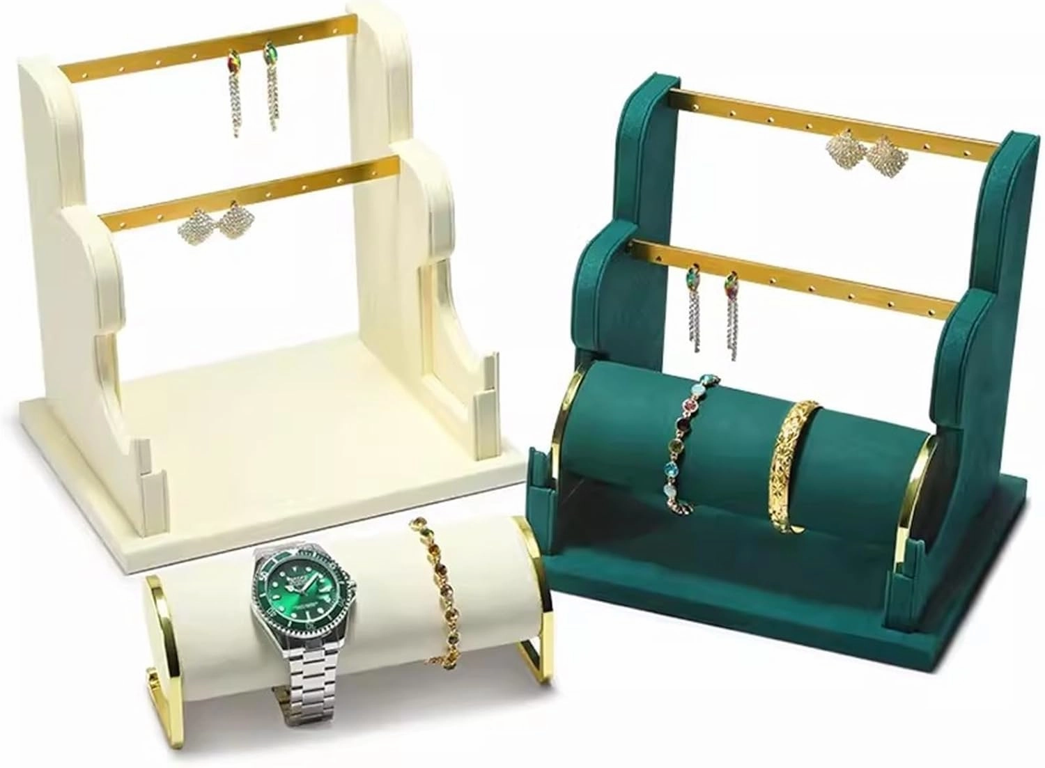 Jewelry Towers Earring Display Holder, Velvet Jewelry Display Stand, Detachable Bracelet Display Organizer Stand, Jewelry Holder for Watch Display Jewelry Rack (Color : B)