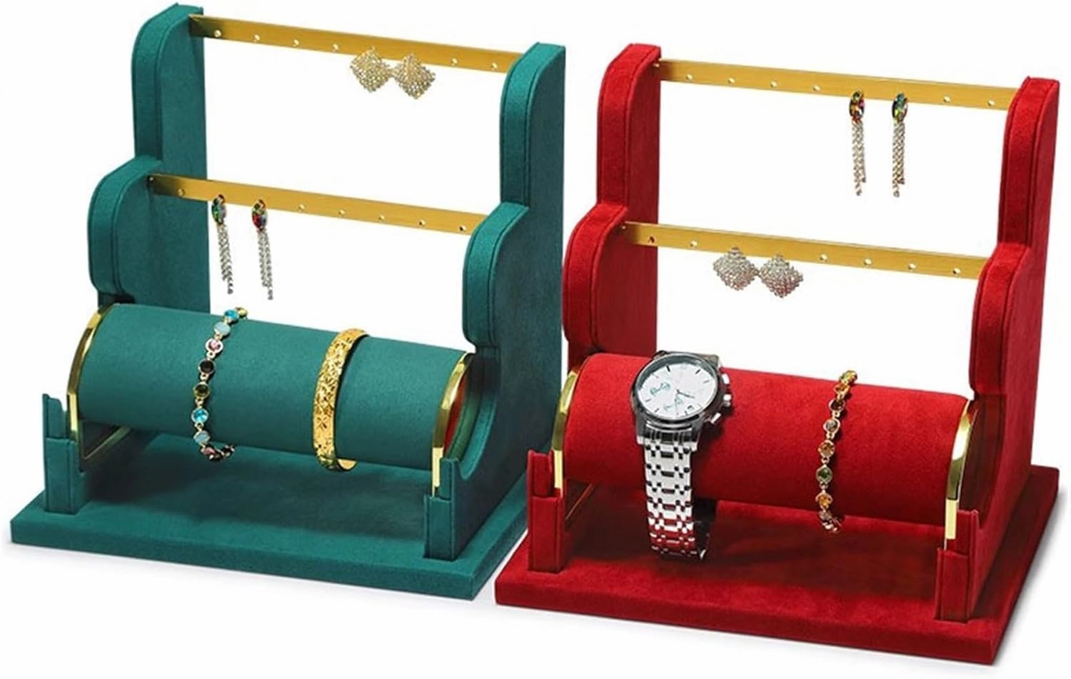 Jewelry Towers Earring Display Holder, Velvet Jewelry Display Stand, Detachable Bracelet Display Organizer Stand, Jewelry Holder for Watch Display Jewelry Rack (Color : C)