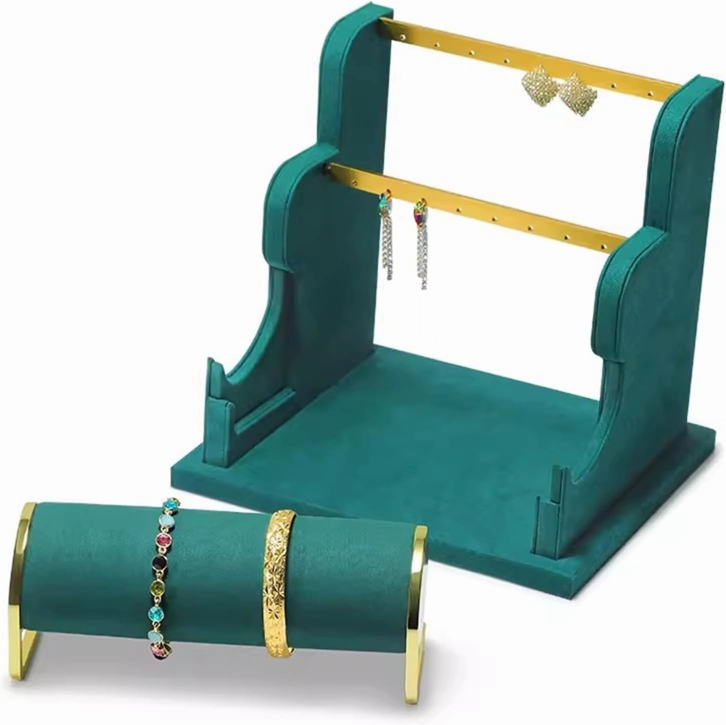 Jewelry Towers Earring Display Holder, Velvet Jewelry Display Stand, Detachable Bracelet Display Organizer Stand, Jewelry Holder for Watch Display Jewelry Rack (Color : E)
