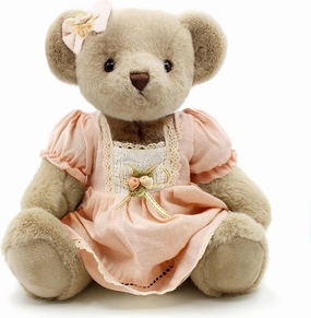 Jointed Teddy Bear Stuffed Animals Small Soft Plush Toy with Cloth (Pink 13Inch)