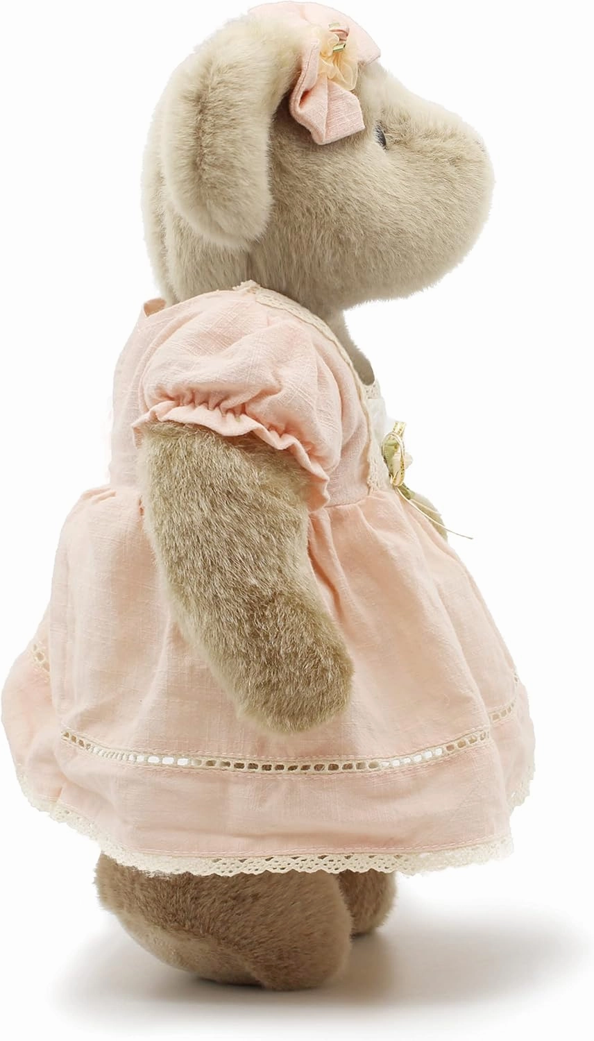 Jointed Teddy Bear Stuffed Animals Small Soft Plush Toy with Cloth (Pink 13Inch)