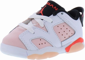 Jordan Baby Girl's 6 Retro Low (Infant/Toddler) White/Atmosphere/Infrared 23/Black 4 Toddler M