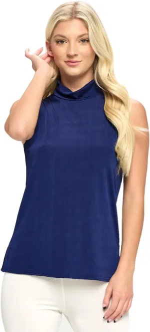 Jostar Women's Mock Neck Top - Sleeveless Tank Casual Soft T Shirts Blouse