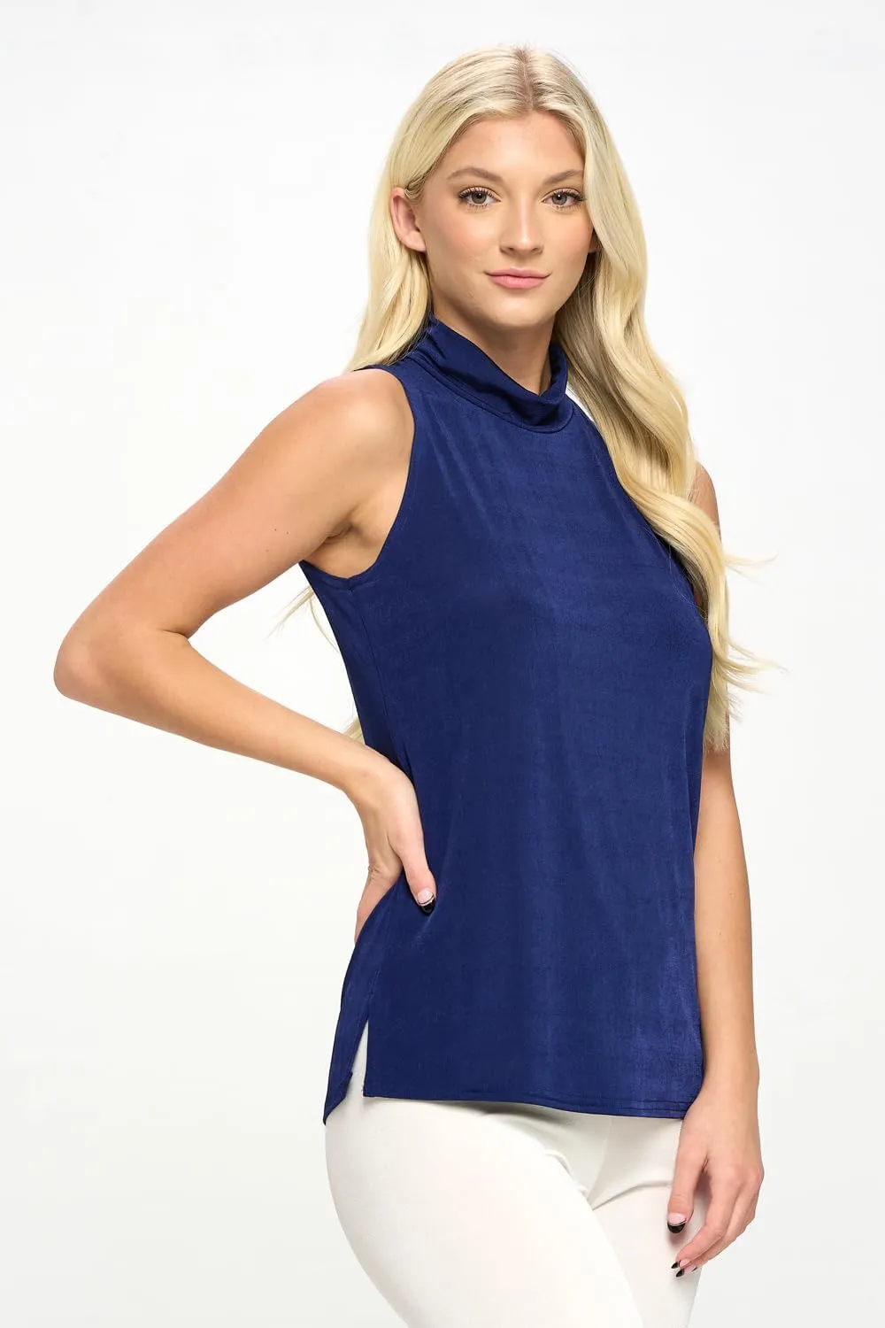 Jostar Women's Mock Neck Top - Sleeveless Tank Casual Soft T Shirts Blouse