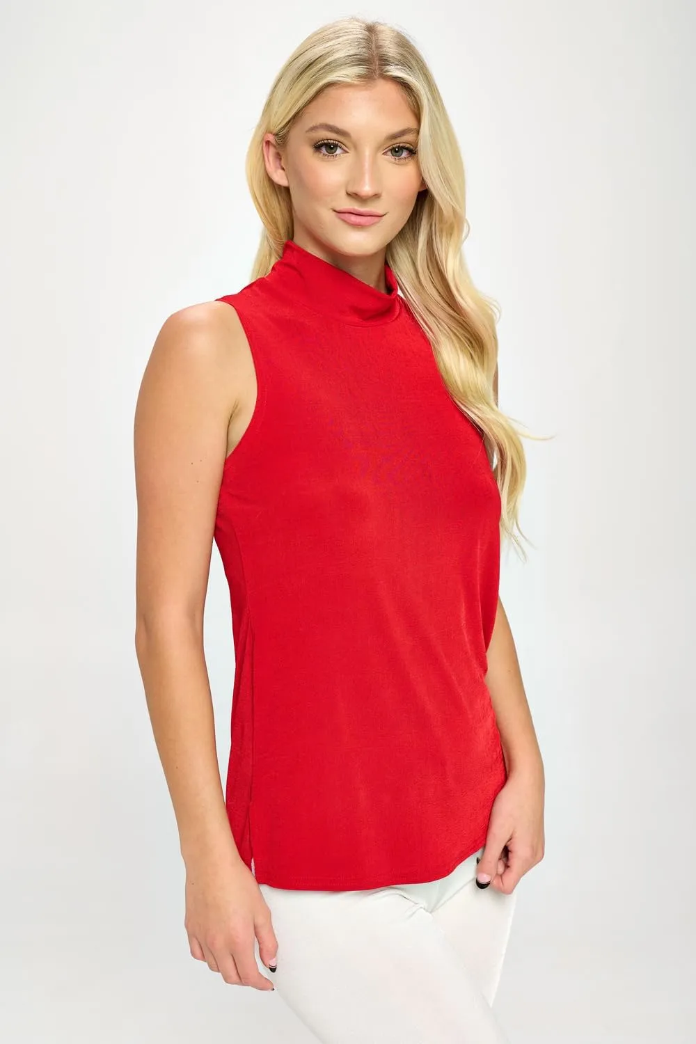 Jostar Women's Mock Neck Top - Sleeveless Tank Casual Soft T Shirts Blouse
