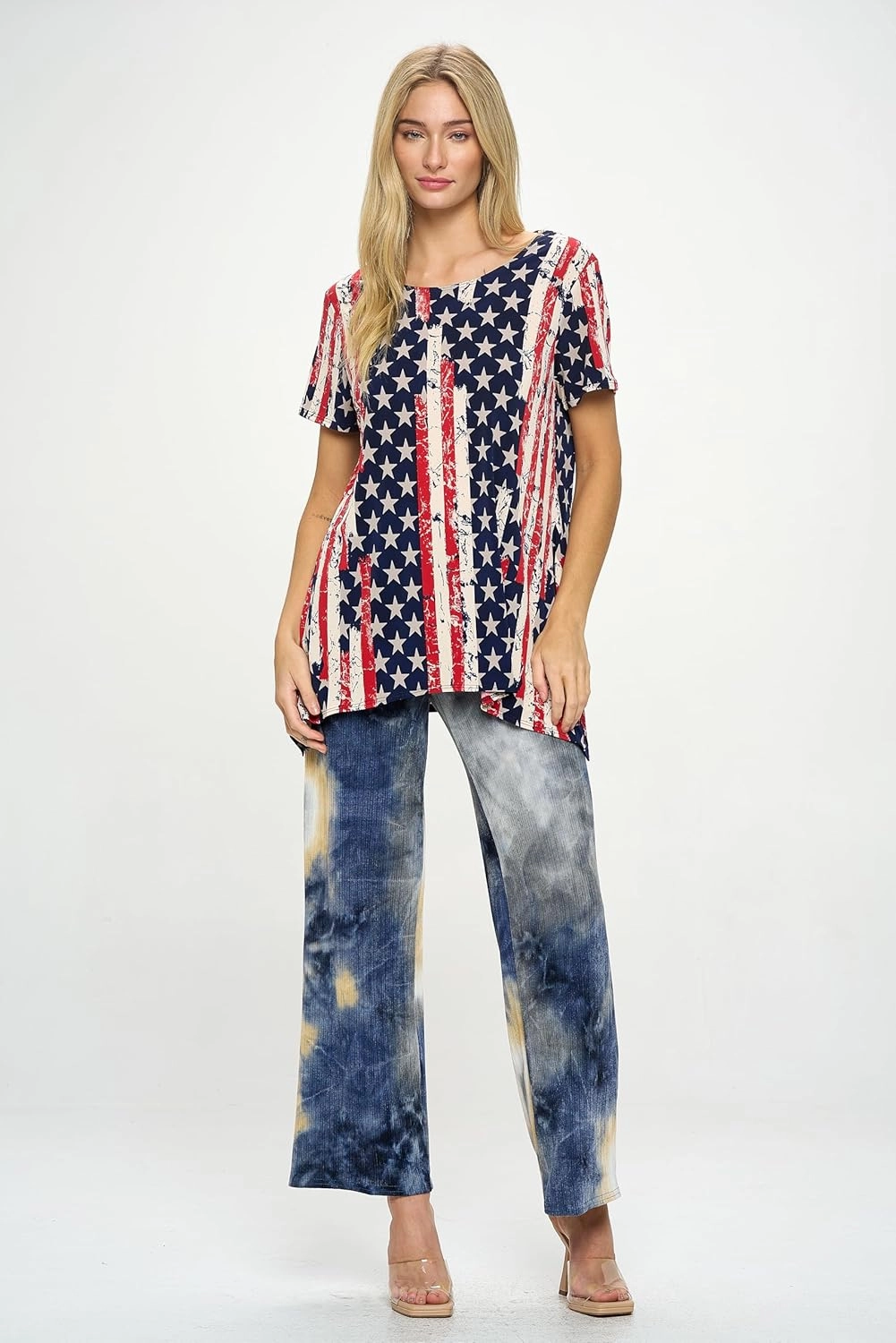 Jostar Women's Casual Tunic Top – Short Sleeve Handkerchief Hem Flowy Round Neck Soft Blouse T Shirt