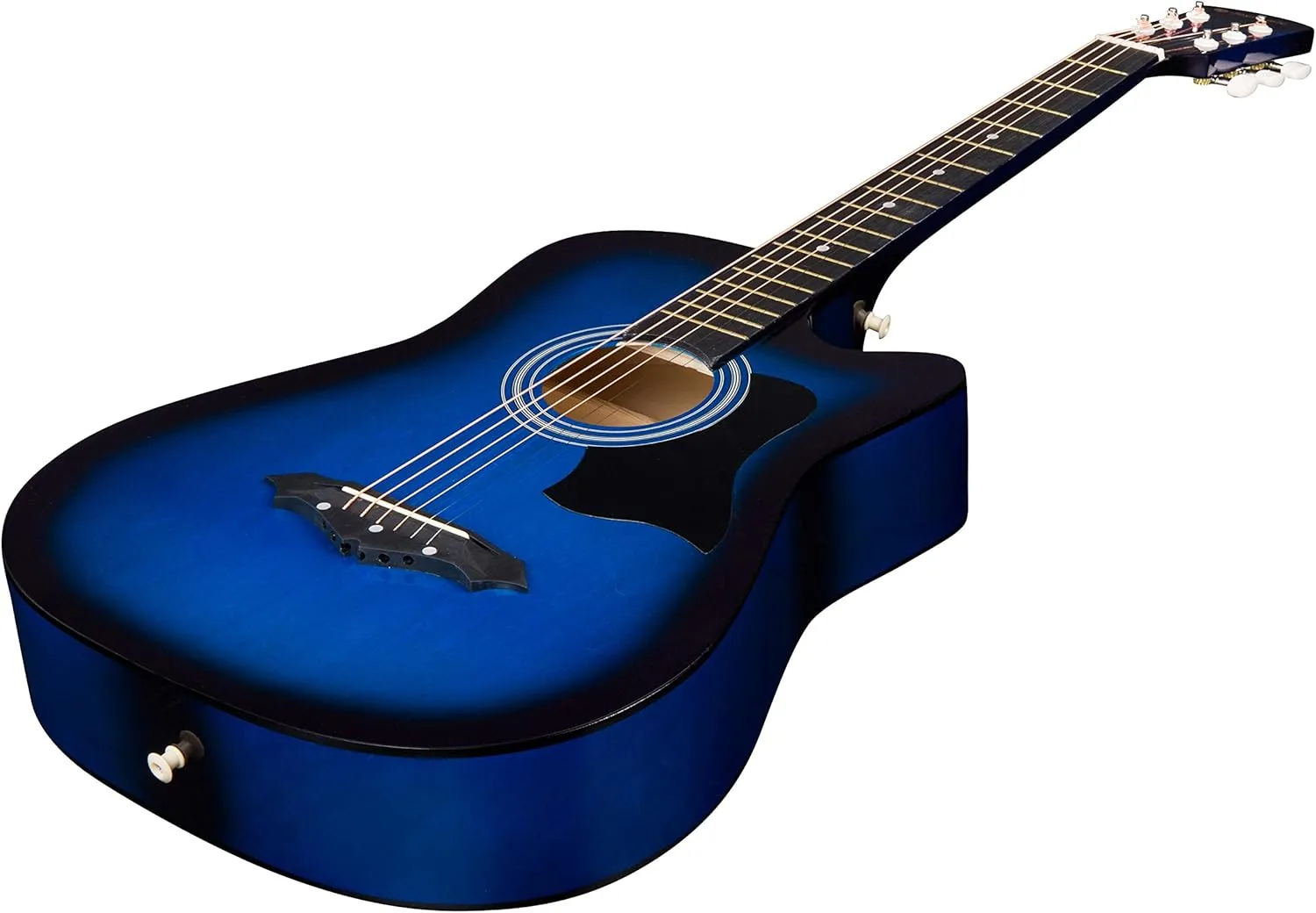 Joymusic 38 inch blueburst beginner acoustic guitar kit,bundle with a strap with picks holder,digital tuner, set strings, capo,cleaning cloth,6 picks,gig bag.(JG-38C,BLS)
