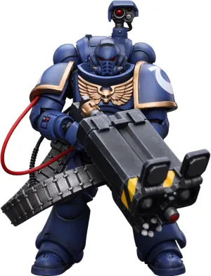 JOYTOY Warhammer 40K 1/18 Action Figure Ultramarines Desolation Marine with Castellan Launcher Superkrak Collection Anime Model Gift (4-inch)