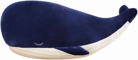 JPORSHU 18 inches Soft Simulation Big Blue Whale,Marine Life Dolphin Doll Plush Toy，Back Cushion Children Birthday Gift