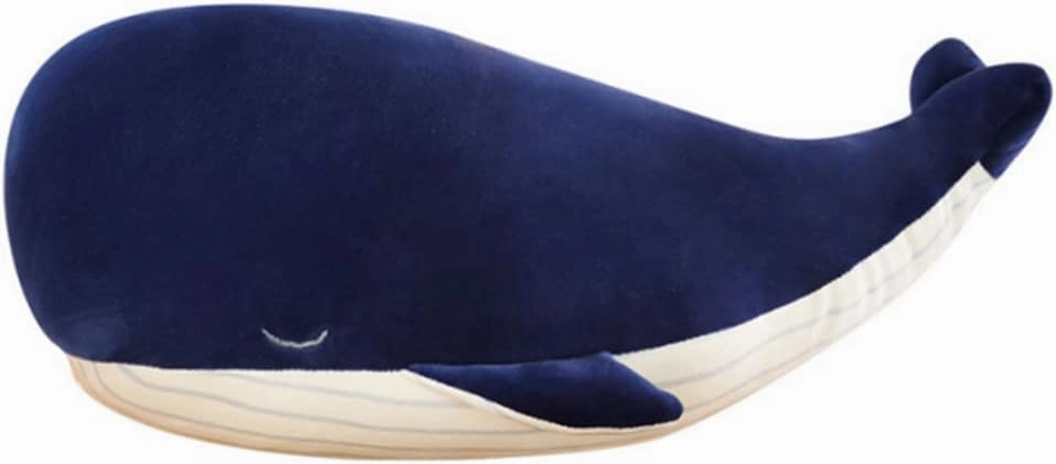 JPORSHU 18 inches Soft Simulation Big Blue Whale,Marine Life Dolphin Doll Plush Toy，Back Cushion Children Birthday Gift