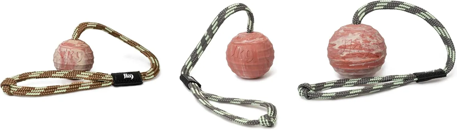 Julius-K9 IDC Natural Rubber Ball with Closable Handle, Horizontally Grooved, 60 mm