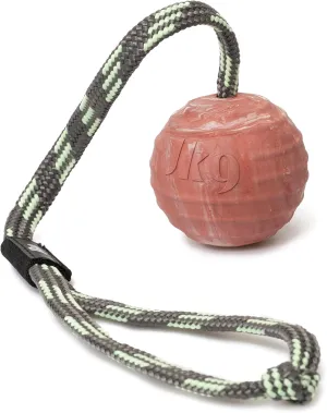 Julius-K9 IDC Natural Rubber Ball with Closable Handle, Horizontally Grooved, 60 mm