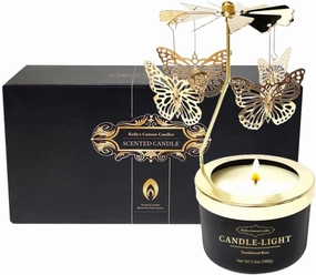 Kelly's Custom Candles, Butterfly Candle Birthday Gift for Mom,Girlfriend,Unique Easter Gifts for Sister, Wife and Mother in Law,Rotatable Aromatherapy Candles Gift for Women.
