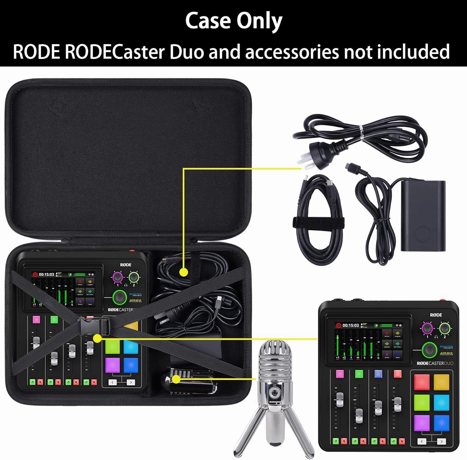 khanka Hard Travel Case Replacement for RODE RODECaster Duo Integrated Audio Production Studio