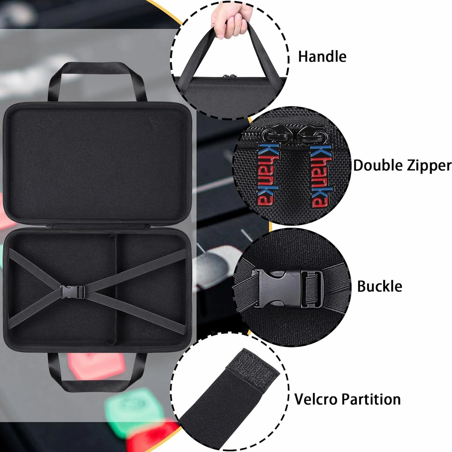 khanka Hard Travel Case Replacement for RODE RODECaster Duo Integrated Audio Production Studio