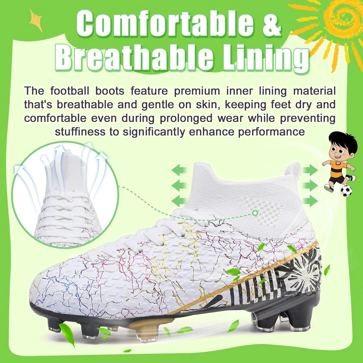 Kids Soccer Cleats Soccer Shoes for Boys Girls Football Turf Shoes Kids