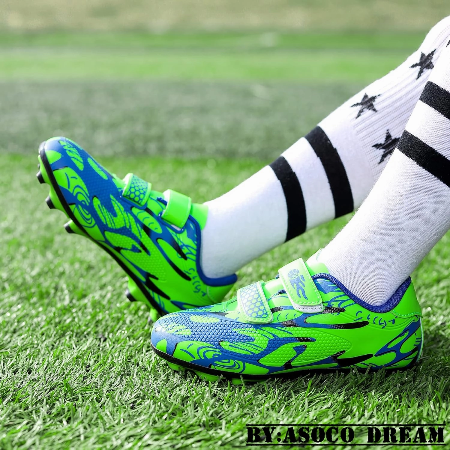 Kids Soccer Cleats Boys Girls Firm Ground Soccer Shoes Youth Professional Athletic Outdoor Football Cleats Shoes