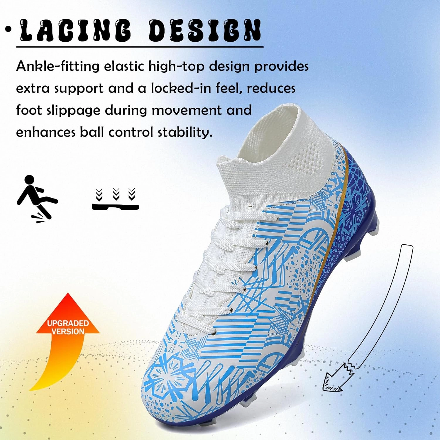 Kids Soccer Cleats Boys Girls Football Cleats Turf Soccer Shoes AG/FG
