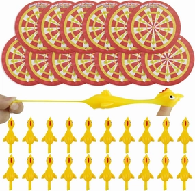 Kids Valentines Day Cards with Flying Chicken Slingshot Toys,36pcs Valentines Day Gift Cards and 36pcs Rubber Chicken Slingshot Toy,Valentine's Day Chicken-themed School Classroom Gifts for Kids