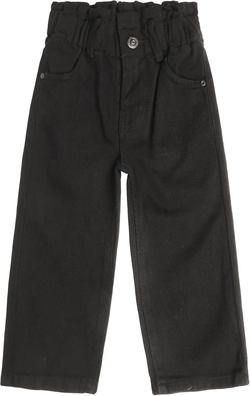 KIDSCOOL SPACE Baby Girls Boys Jeans, 12M-5T Little Kids Ribbed Waist with D-Rings Denim Pants