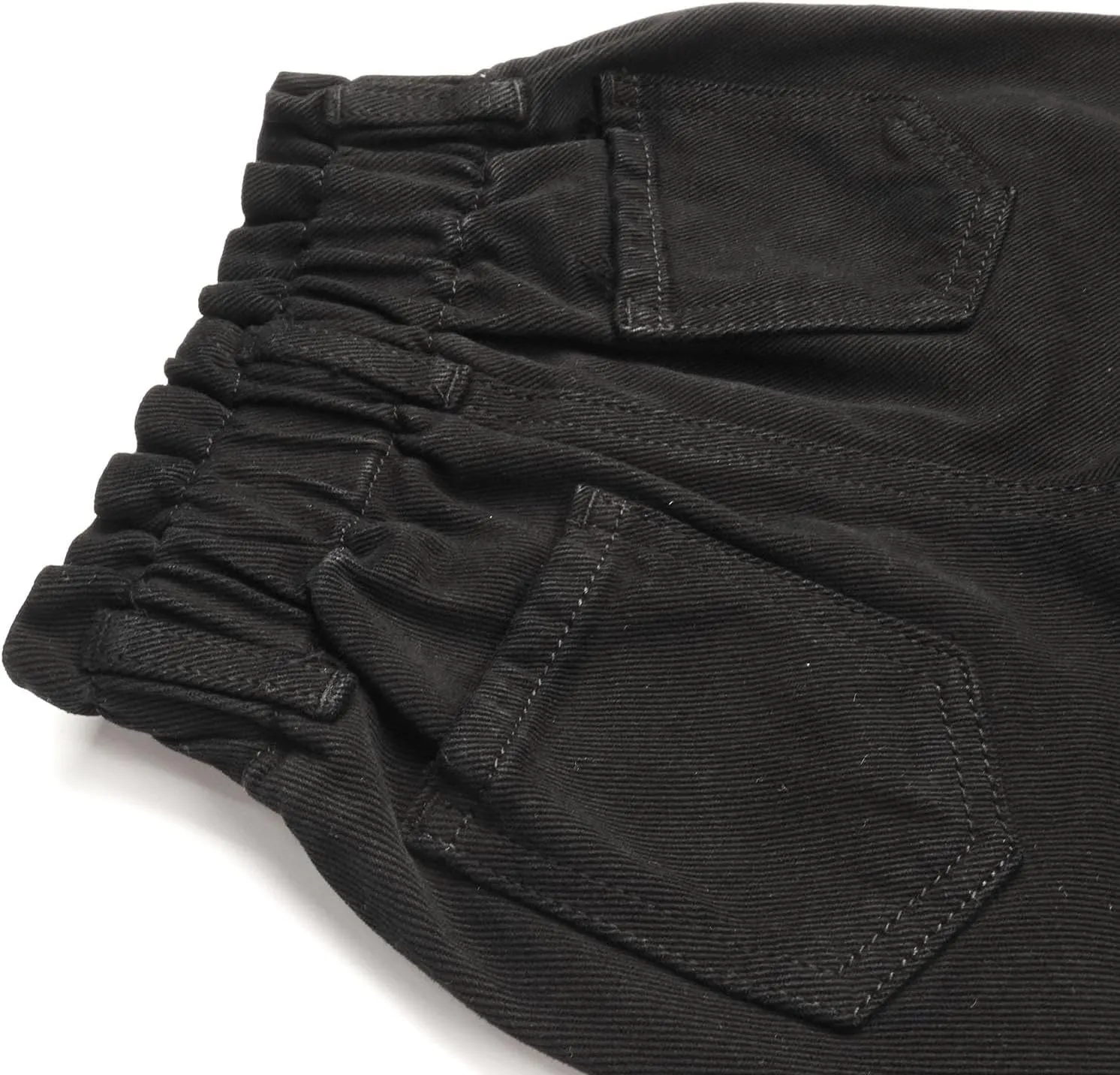 KIDSCOOL SPACE Baby Girls Boys Jeans, 12M-5T Little Kids Ribbed Waist with D-Rings Denim Pants