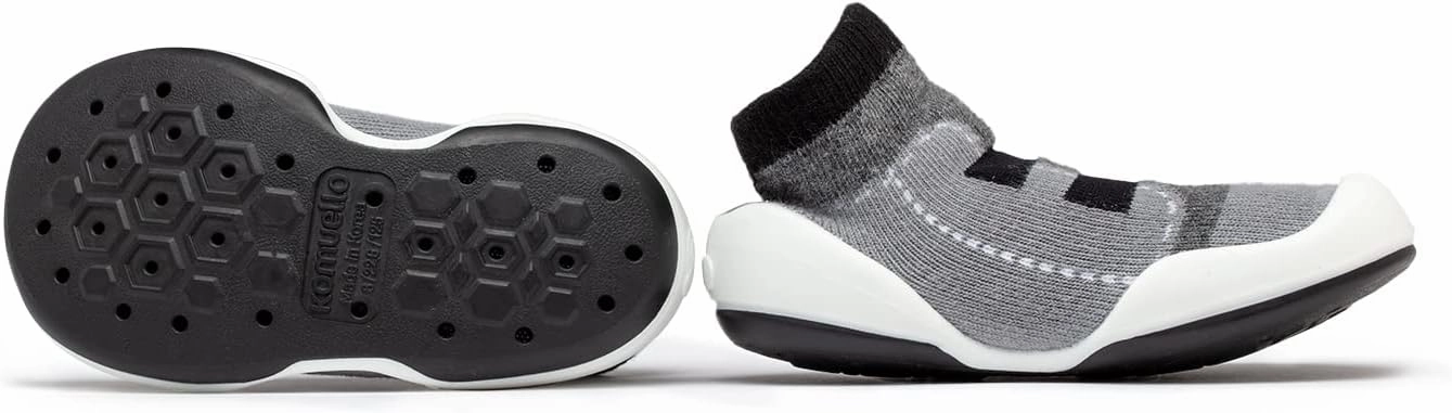 Komuello Baby and Toddler Shoes, Pull Up First Walker, Non Slip Bottom, Soft Cotton, Premium Sock Shoes - Walker