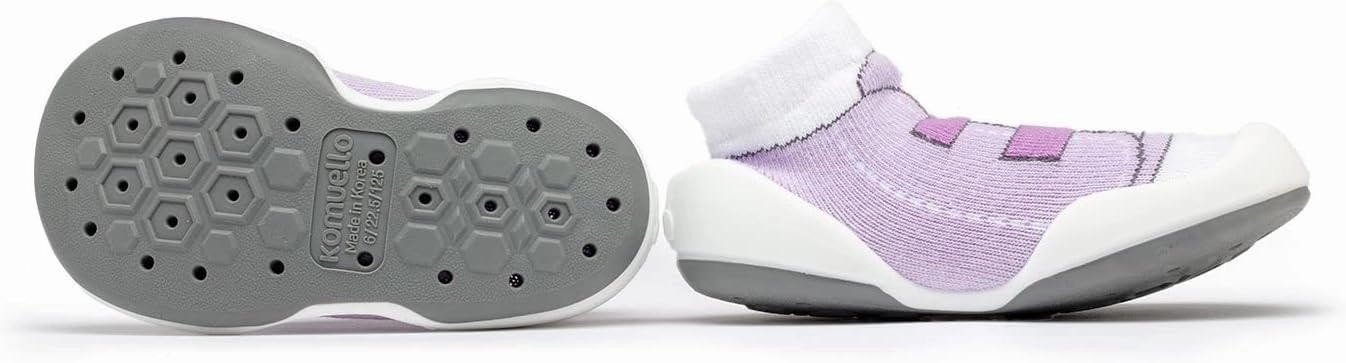 Komuello Baby and Toddler Shoes, Pull Up First Walker, Non Slip Bottom, Soft Cotton, Premium Sock Shoes - Walker