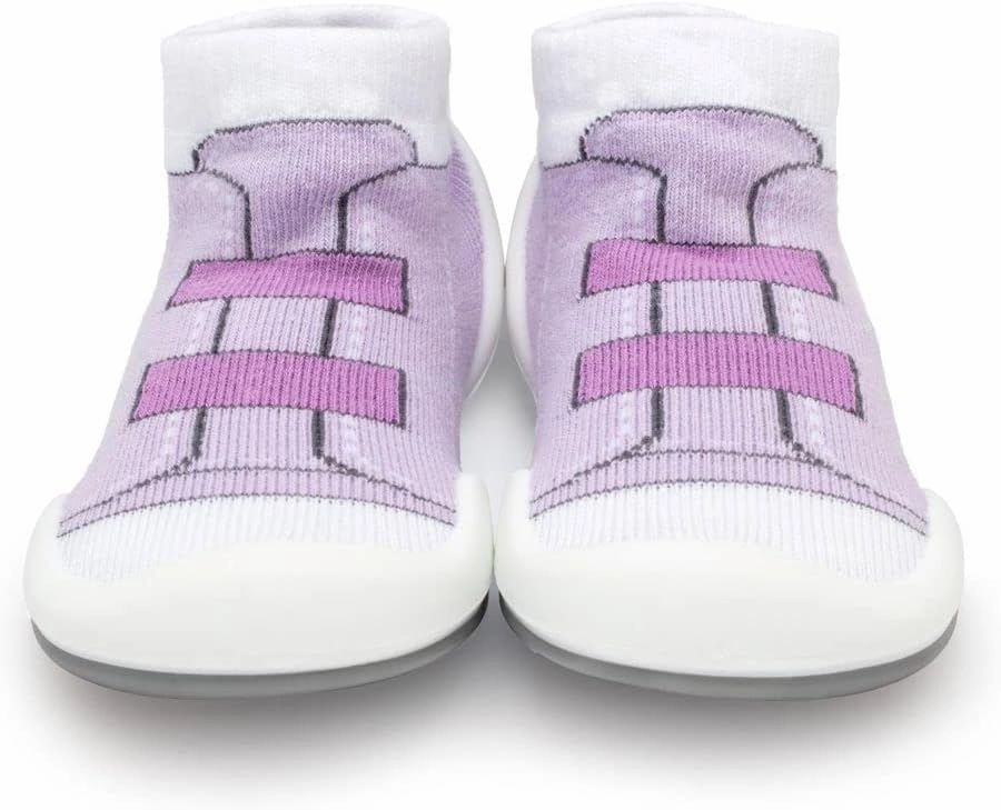 Komuello Baby and Toddler Shoes, Pull Up First Walker, Non Slip Bottom, Soft Cotton, Premium Sock Shoes - Walker