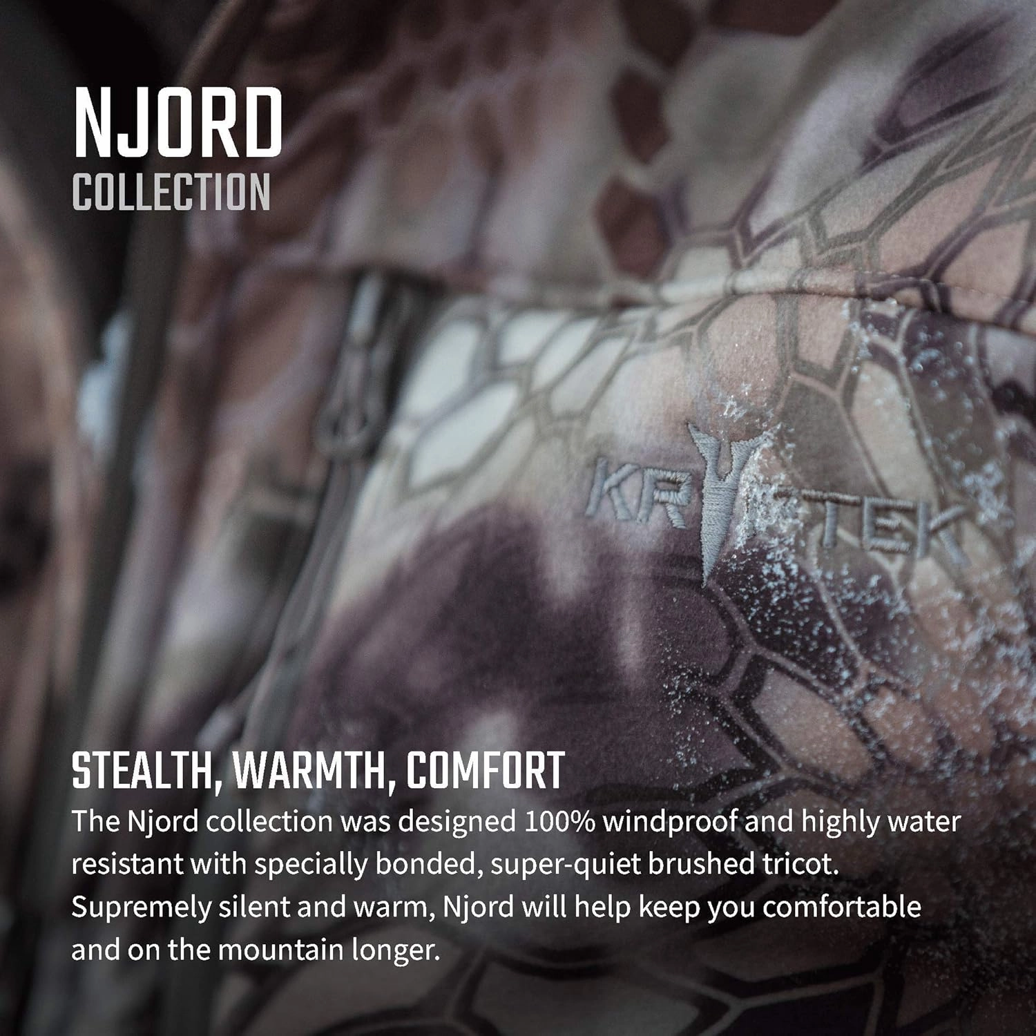 Kryptek Men’s Njord Hunting Jacket, Windproof camo soft shell jacket