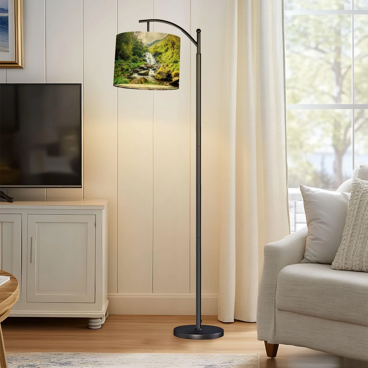 Lamp Shades Set of 2 Torc Waterfall Killarney National Park County Ireland Drum Lampshades for Floor Lamps Table Lamps Pendant Light 8.9"x11" Linen Shades Replacement Large Lamp Shade