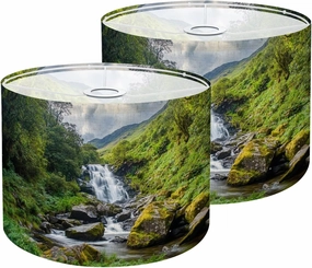 Lamp Shades Set of 2 Torc Waterfall Killarney National Park County Ireland Drum Lampshades for Floor Lamps Table Lamps Pendant Light 8.9"x11" Linen Shades Replacement Large Lamp Shade
